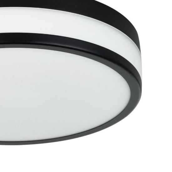 Eglo led palermo plafoniera da bagno in vetro satinato led 3000k ip44