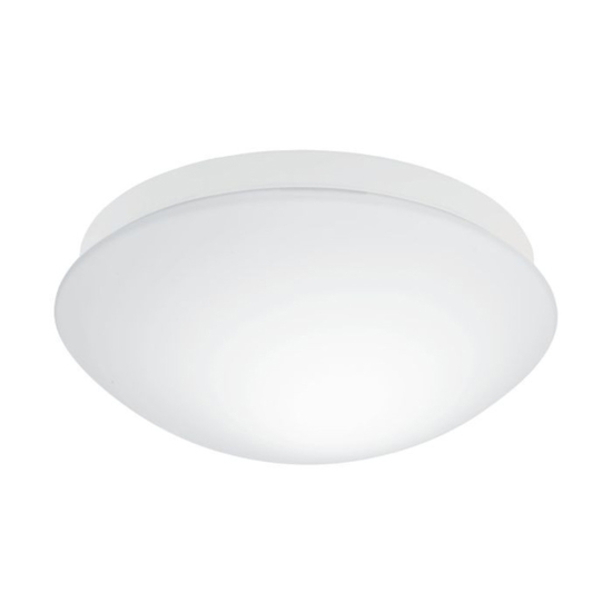 Eglo bari m plafoniera da bagno tonda in vetro bianco ip44