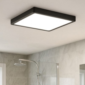 Eglo fueva 5 plafoniera da bagno ip44 quadrata nera e bianca led 3000k