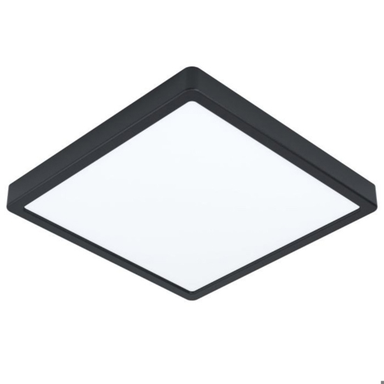 Eglo fueva 5 plafoniera da bagno ip44 quadrata nera e bianca led 3000k