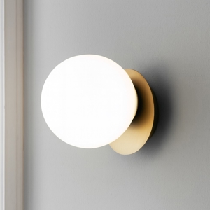 Applique oro led 8w 3000k vetro bianco vivida pearl