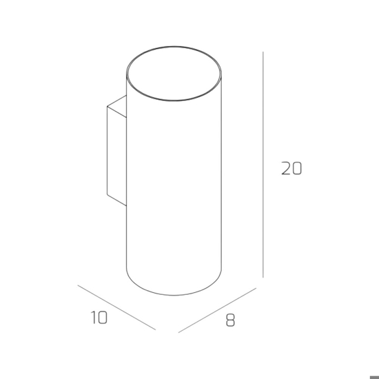 Applique da parete cilindro top light sabbia moderna