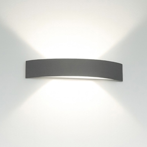 Applique cruve led 15w 3000k linea light grigio cemento moderna