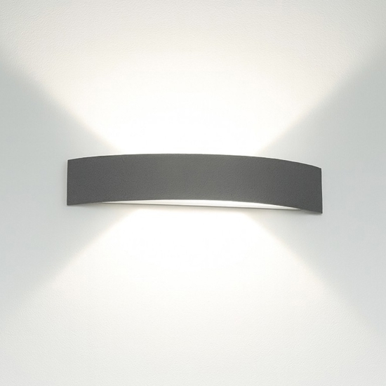 Applique cruve led 15w 3000k linea light grigio cemento moderna