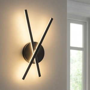 Applique da parete led 18w 3000k moderna nero design