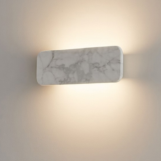 Applique gemini linea light marmo bianco led 28w 3000k
