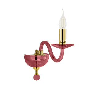 Ondaluce ap paganini applique vetro rubino una luce