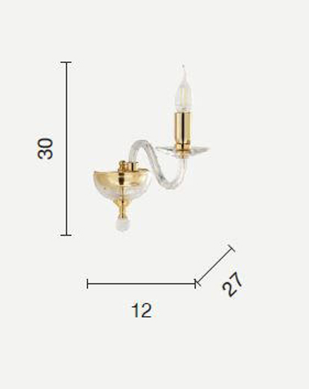 Ondaluce ap paganini applique vetro rubino una luce