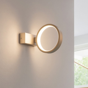 Applique da parete moderna oro satinato luce led orientabile 7w 3000k