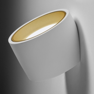 Applique di gesso rotonda bianco oro nasso sforzin