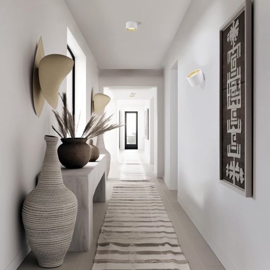 Applique di gesso rotonda bianco oro nasso sforzin
