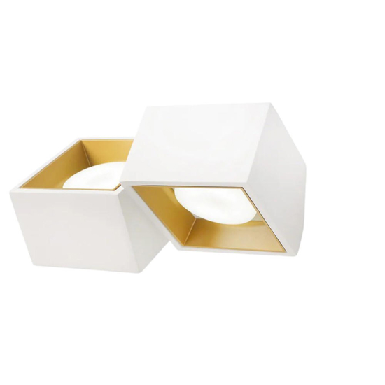 Sforzin nasso applique in gesso bianco dettagli oro due luci
