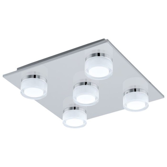 Eglo plafoniera da bagno romendo 5 luci led 3000k ip44
