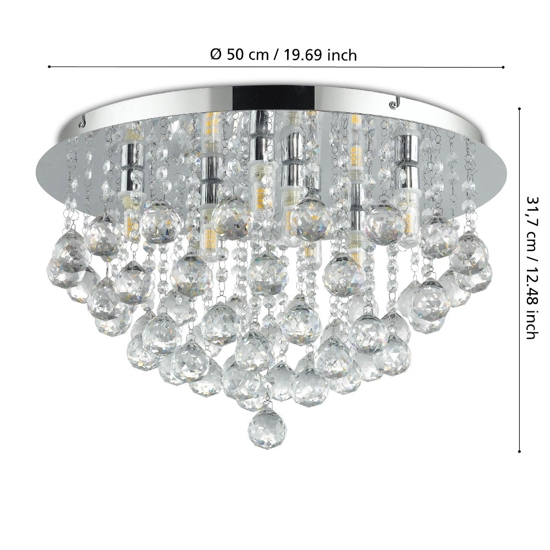 Eglo almonte plafoniera da bagno con pendenti ip44 g9 3000k