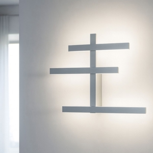 Gea luce rake applique da parete led 34w 3000k design moderno