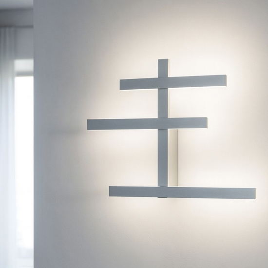 Gea luce rake applique da parete led 34w 3000k design moderno