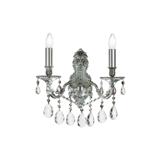Gioconda ap2 applique per salone argento antico due luci
