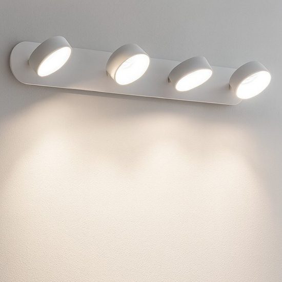 Oby pl4 ideal lux applique led 24w 3000k spot orientabili bianco