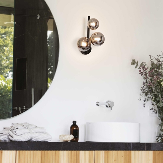 Perlage ap3 ideal lux applique da parete nero