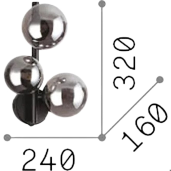 Perlage ap3 ideal lux applique da parete nero