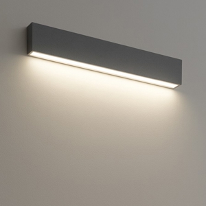 Box w1 linea light applique led 28w 3000k colore cemento mono emissione
