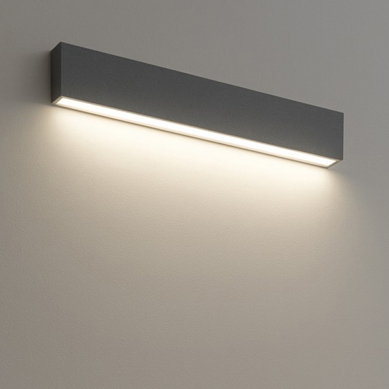 Box w1 linea light applique led 28w 3000k colore cemento mono emissione