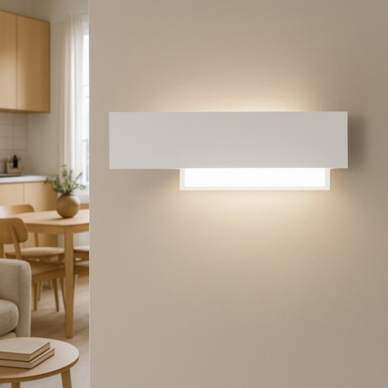 Doha gea luce bianco applique led 15w 3000k design moderno