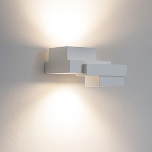 Applique di gesso 2 luci sopra sotto tecnico sforzin sibari