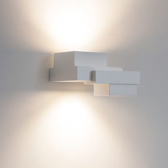 Applique di gesso 2 luci sopra sotto tecnico sforzin sibari