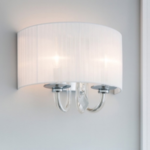 Ideal lux swan ap2 applique in vetro con paralume bianco