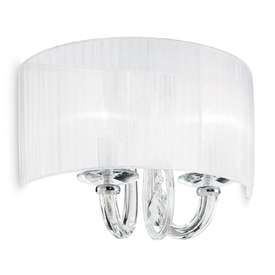 Ideal lux swan ap2 applique in vetro con paralume bianco
