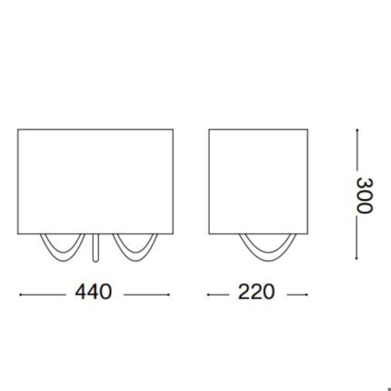 Ideal lux swan ap2 applique in vetro con paralume bianco