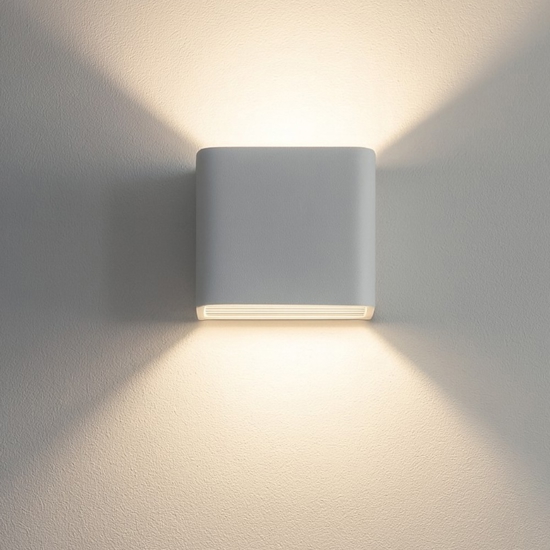 Click ap d10 ideal lux applique led 5,5w 3000k cubo bianco