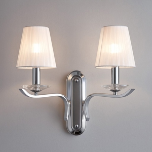 Pegaso ap2 ideal lux applique bracci paralumi organza elementi in cristallo