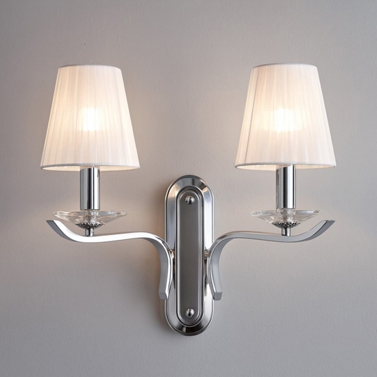 Pegaso ap2 ideal lux applique bracci paralumi organza elementi in cristallo