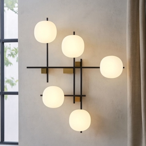 Applique da parete miloox lingotto nero oro per soggiorno