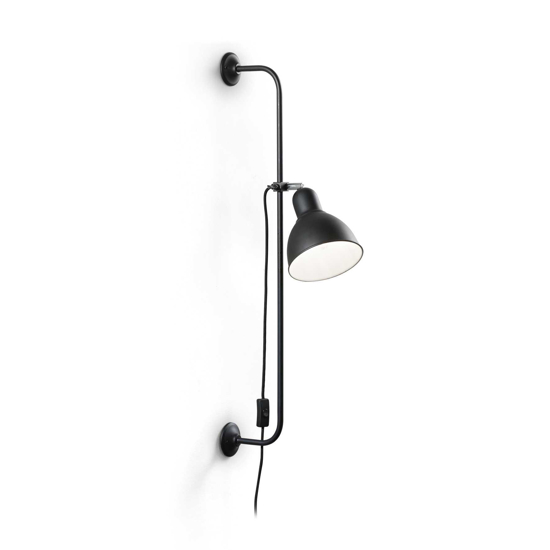 Ideal lux shower ap1 applique design orientabile nero opaco
