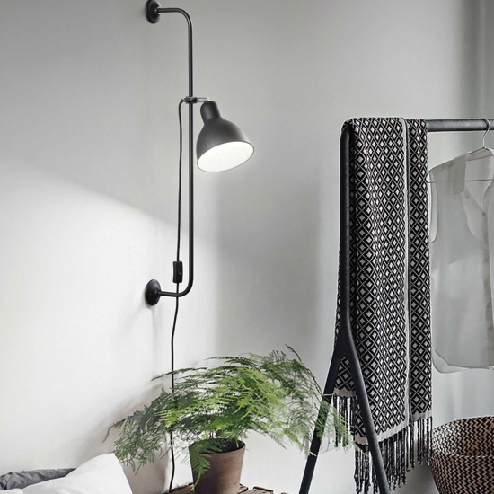 Ideal lux shower ap1 applique design orientabile nero opaco