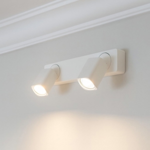 Rudy ap2 square applique doppia luce orientabile bianco gu10 led