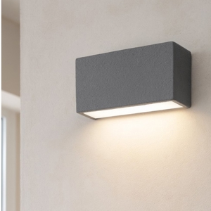 Applique box w1 mono emissione led 6w 2700k finitura cemento linea light