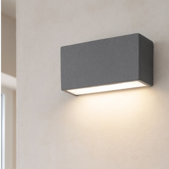 Applique box w1 mono emissione led 6w 2700k finitura cemento linea light