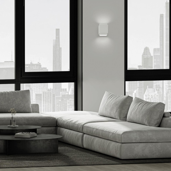 Applique di gesso bianco per interni squadrato syme sforzin Applique di gesso bianco per interni squadrato syme sforzin