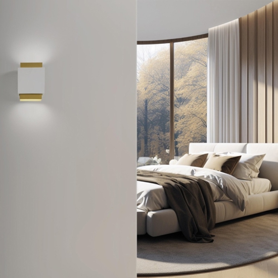 Applique di gesso syme sforzin bianco oro design moderna
