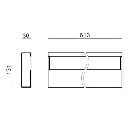 Regolo linea light applique led nera 3000k 61cm mono emissione