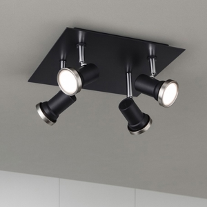 Eglo tamara plafoniera da bagno moderno con 4 faretti gu10 3000k ip44
