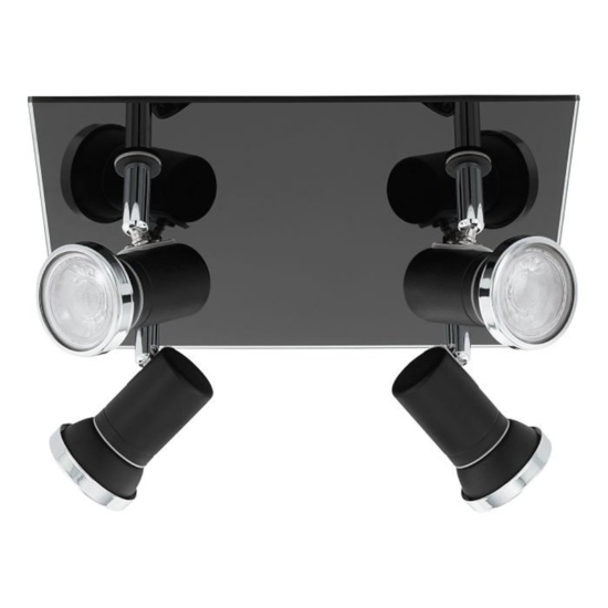 Eglo tamara plafoniera da bagno moderno con 4 faretti gu10 3000k ip44