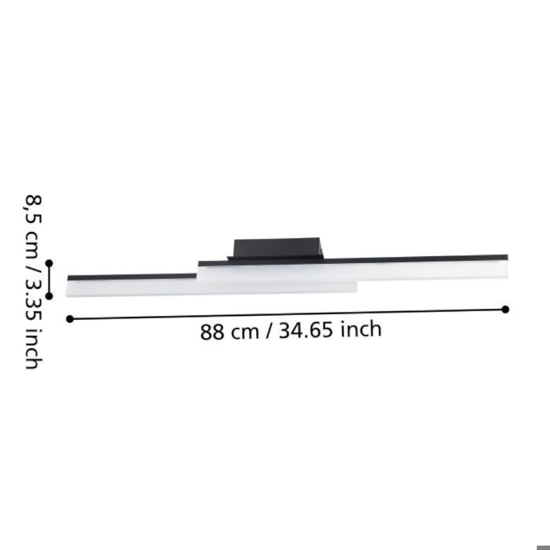 Eglo palmital plafoniera da bagno design moderno led 3000k ip44