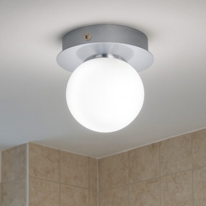 Eglo mosiano plafoniera da bagno con sfera bianca led 3000k ip44