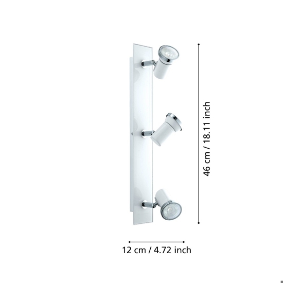 Eglo tamara plafoniera da bagno con faretti orientabili gu10 3000k ip44