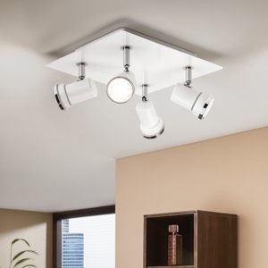 Eglo tamara plafoniera quadrata da bagno con faretti gu10 3000k ip44
